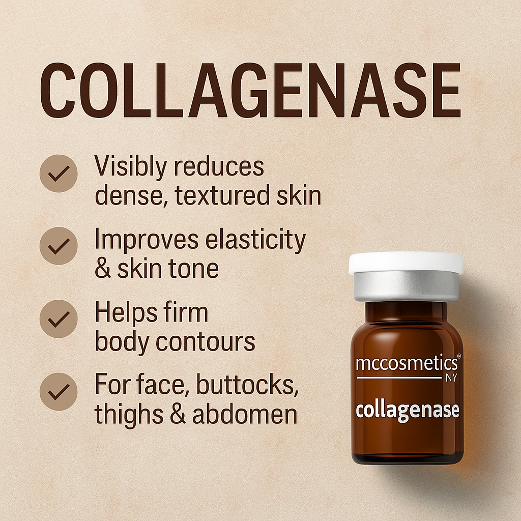 MCCOSMETICS NY - Collagenase | Skin-Smoothing & Contouring Topical Solution | 5x1500UI