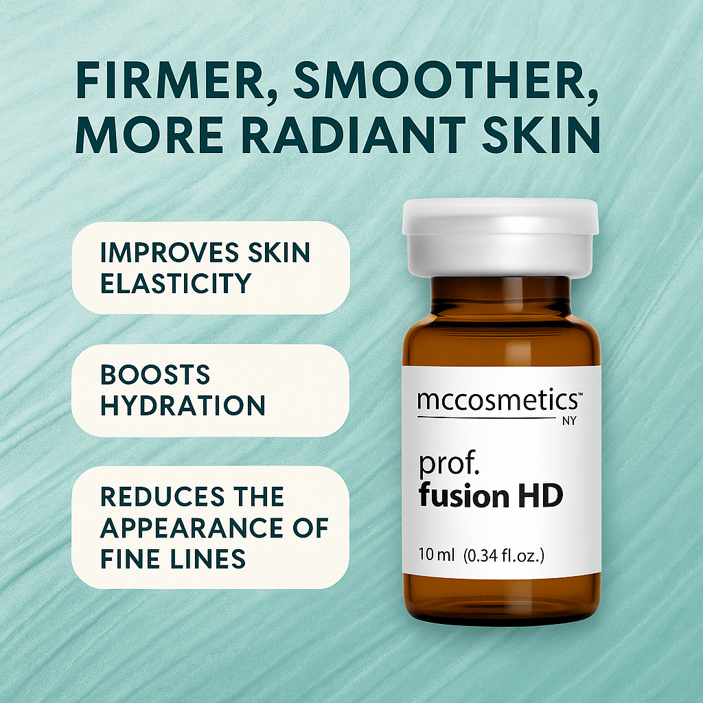 MCCOSMETICS NY - Fusion HD | Smoothing & Firming Topical Solution with Sodium Hyaluronate & DMAE | 5x10ml