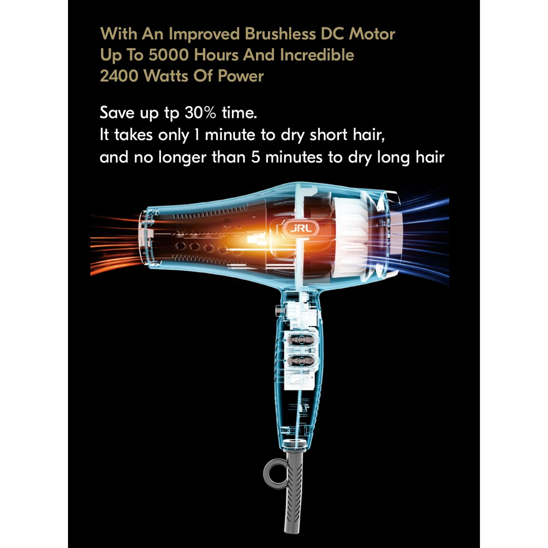 JRL Professional | Forte Pro Feather Hair Dryer – 2400W, Graphene Tech, 390g Ultra-Lightweight