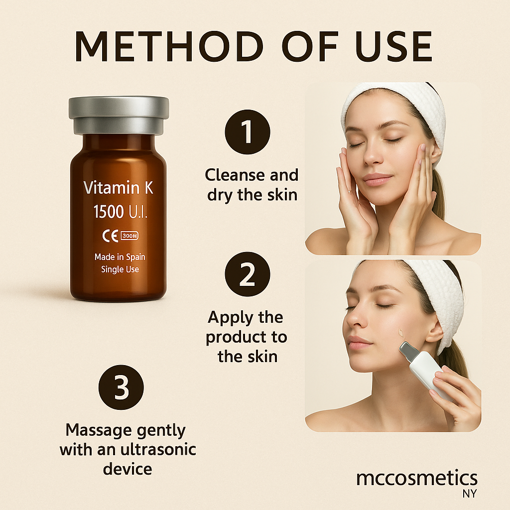 MCCOSMETICS NY - Vitamin K | Skin-Brightening & Calming Topical Solution | 5x1500 UI