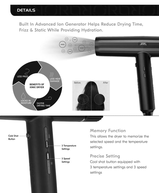 Load image into Gallery viewer, JRL Professional | Forte Pro Dryer | 1850W |
