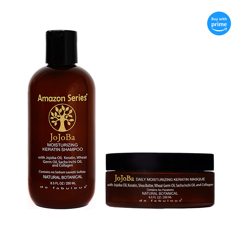 Amazon Series Jojoba Moisturizing Keratin Shampoo & Masque Set | 8.5 fl oz - 33.8 fl oz | by de Fabulous |